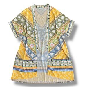 Umgee Kimono‎ Cardigan Women’s Small Multicolor Boho Festival Beach Cover Up